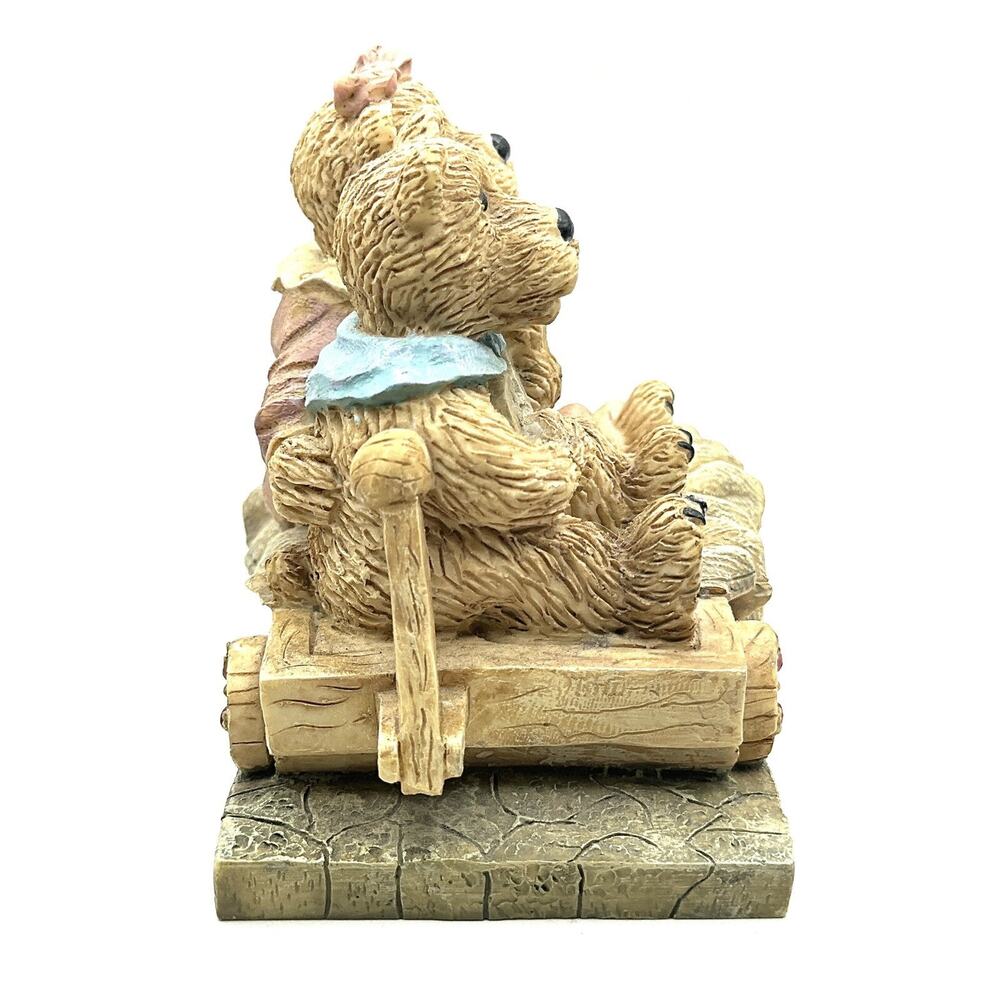 Vintage Bear Couple On Wagon With Banjo 4x4x3” - Picture 7 of 8